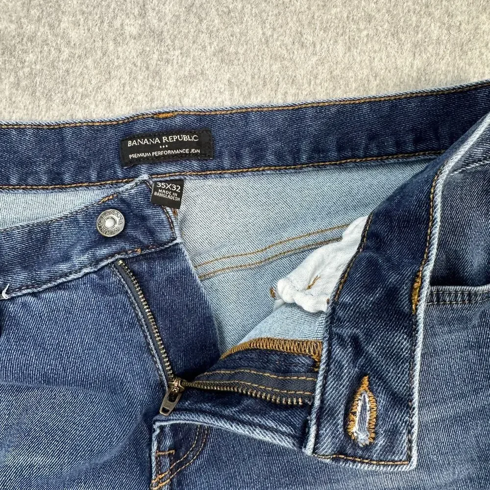Banana Republic Jeans Mens Size 32x35 Dark Wash Denim Regular Fit Straight Leg